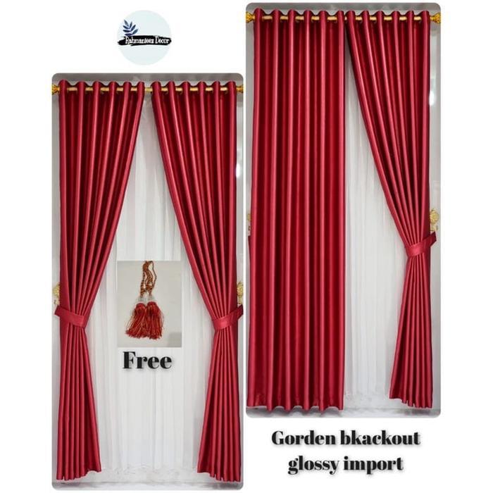 "New" Gorden blackout glossy Gorden pintu dan jendela Kain Tali hordeng