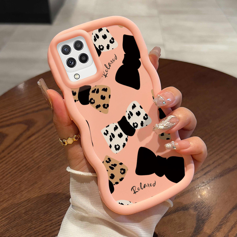 Casing HP Untuk Samsung A22 M22 M32 Case Leopard print bow Kasing silikon Cesing Softcase anak cowo 