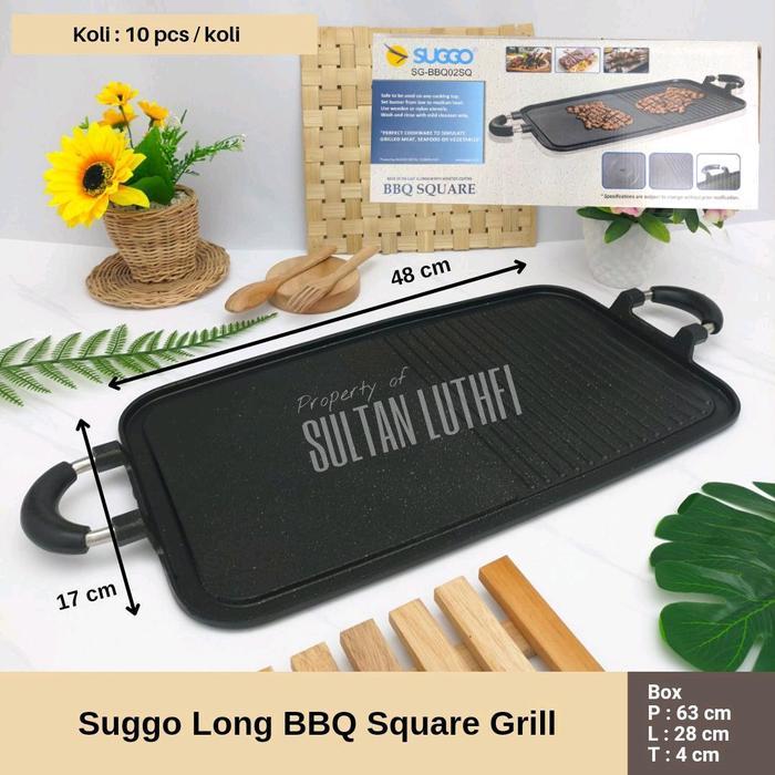 Long Bbq Square Grill Pan Suggo Alat Arang Ayam Baja Tbk