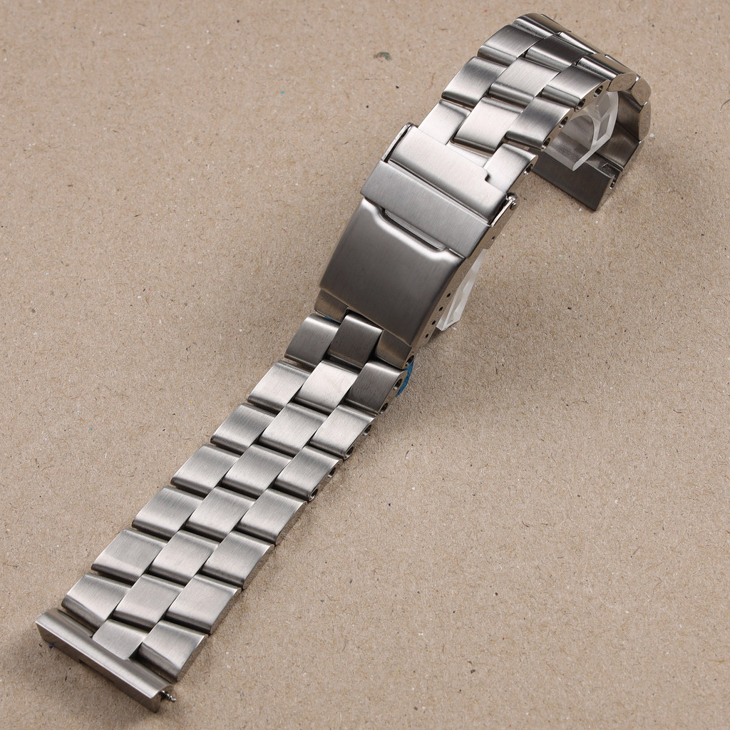 24mm silver polished brushed solid stainless steel watch band for Breitling Super Ocean Avenger