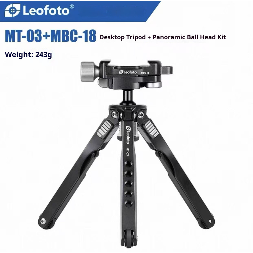 Leofoto MT-03 Mini Desktop Tripod, Portable Storage Selfie Vlogging Live Streaming Photography Head