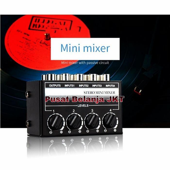 Mixer Audio Mini Amplifier Stereo 4Channel Rca Input With Volume Terbaik