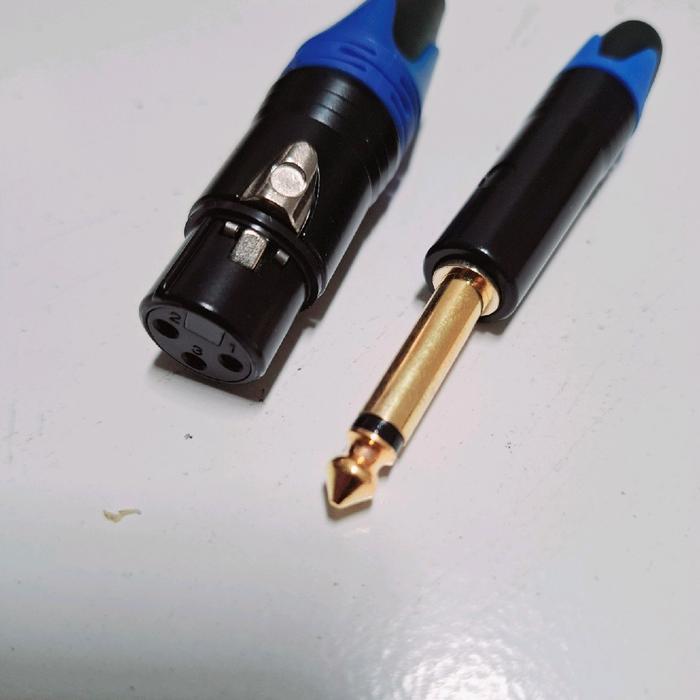 1 Set Jek Mic Jek Xlr Female+Jek Akai Mono Gold Populer
