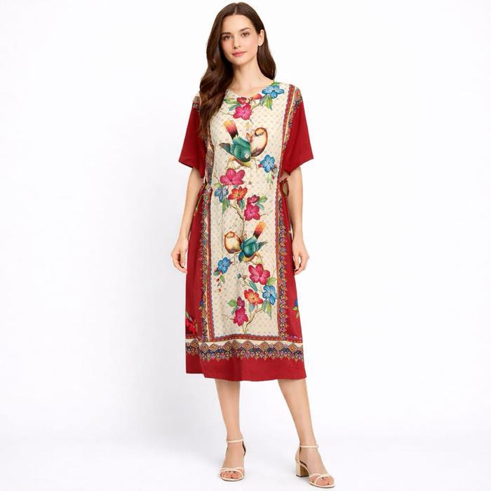 Daster Chibi Batik Burung Wanita Bahan Rayon Premium Motif Burung Batik Desain Chibi Kenyamanan
