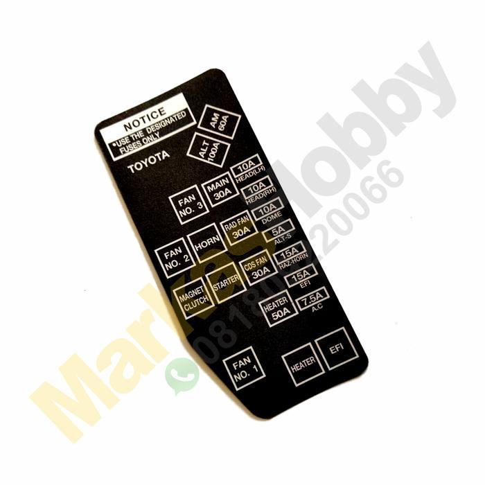 STIKER TOYOTA SOLUNA FUSE BOX SIKRING TERMURAH