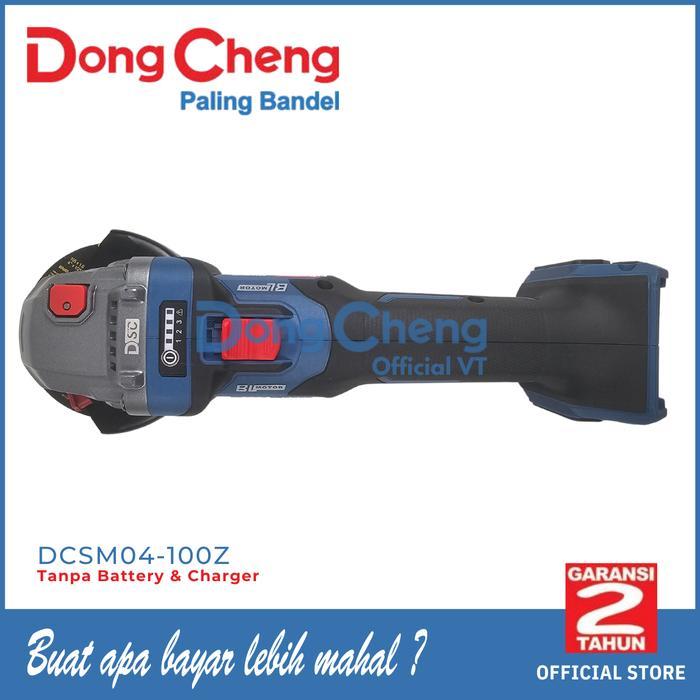 Dongcheng Dcsm04-100 Z Cordless Angle Grinder Gerinda Baterai Variable Speed