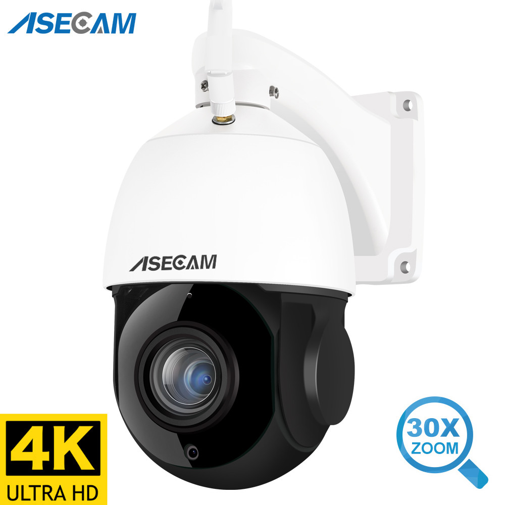 8MP 4K PTZ IP Camera Wifi 30X Optical Zoom Outdoor Human/Vehicle AI Tracking POE Onvif CCTV Audio