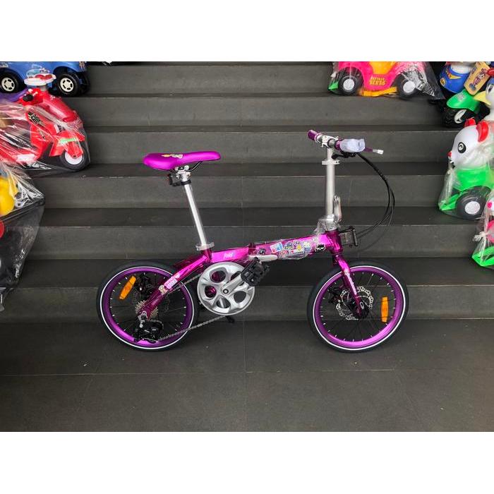 Sepeda Lipat 16 Foldx X2 Sanrio 9Sp Purple