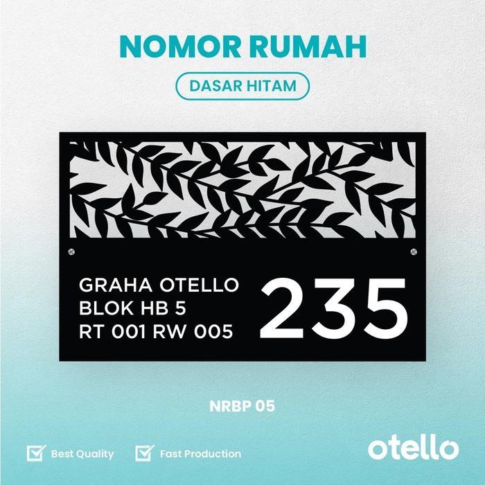 Otello Papan Alamat Rumah Custom Akrilik Laser Bolong + UV Nomor Rumah Kost House Number Exclusive