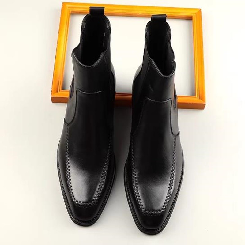 Fashion Chelsea Boots Men's Suede Ankle Boots Autumn Winter Warm Shoes Frosted Suede High-top