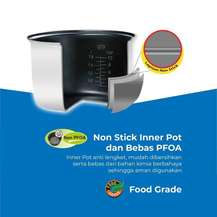"New" MIYAKO RICE COOKER / MAGIC COM MCM 528 BGS / MCM-528 BGS (1,8 LITER)