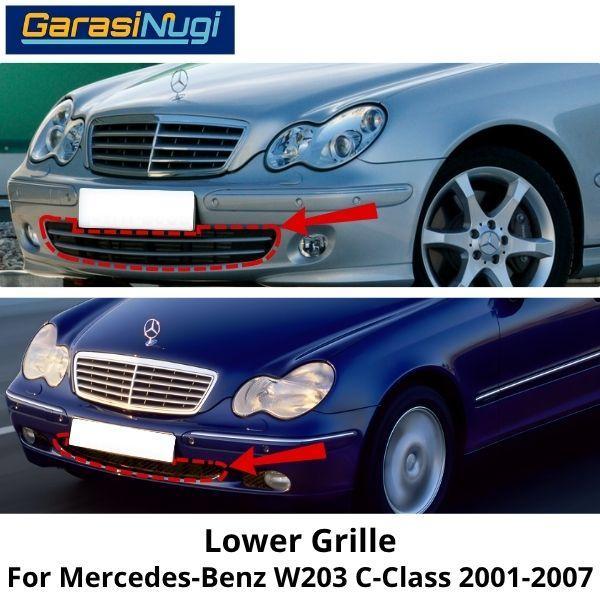 Lower Grille Mercy W203 Grill Cover Bumper Depan Bawah Mercedes C230