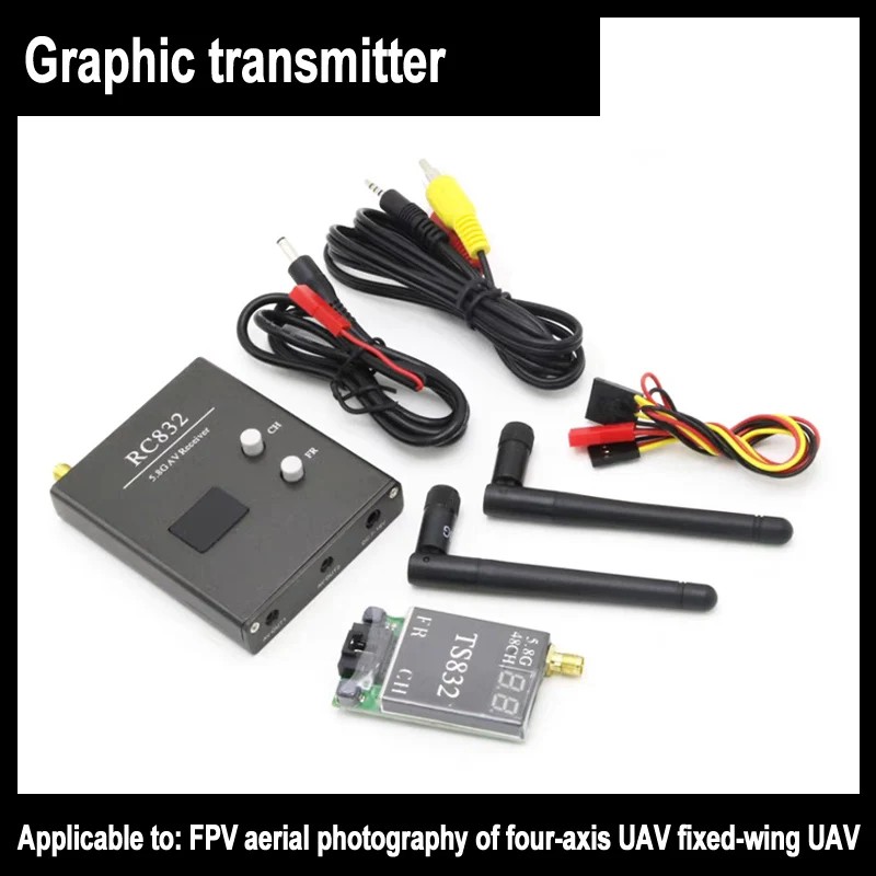 48ch 5.8g 600mw 5km Wireless Av Transmitter Ts832 Receiver Rc832 For