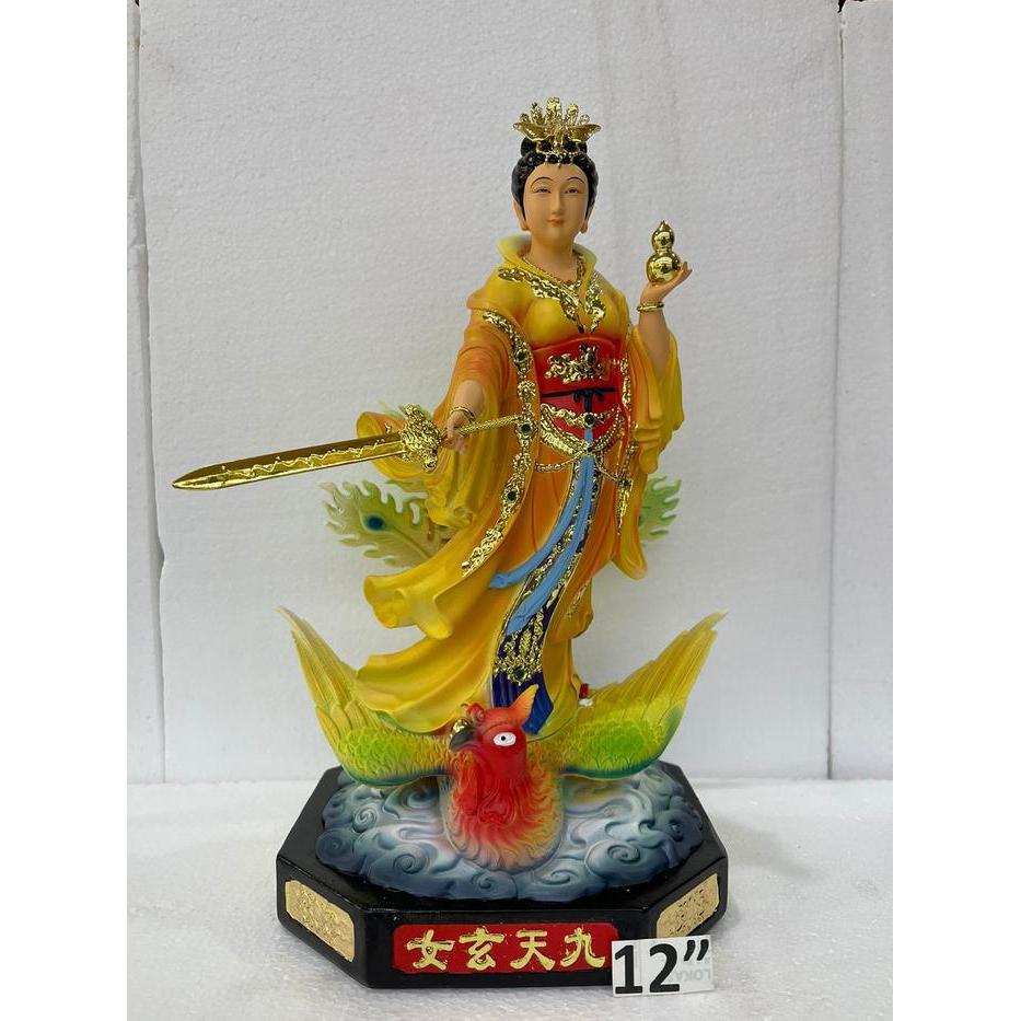 patung Dewi jiu tian xuan Ni / kiu tian / 12in bahan resin