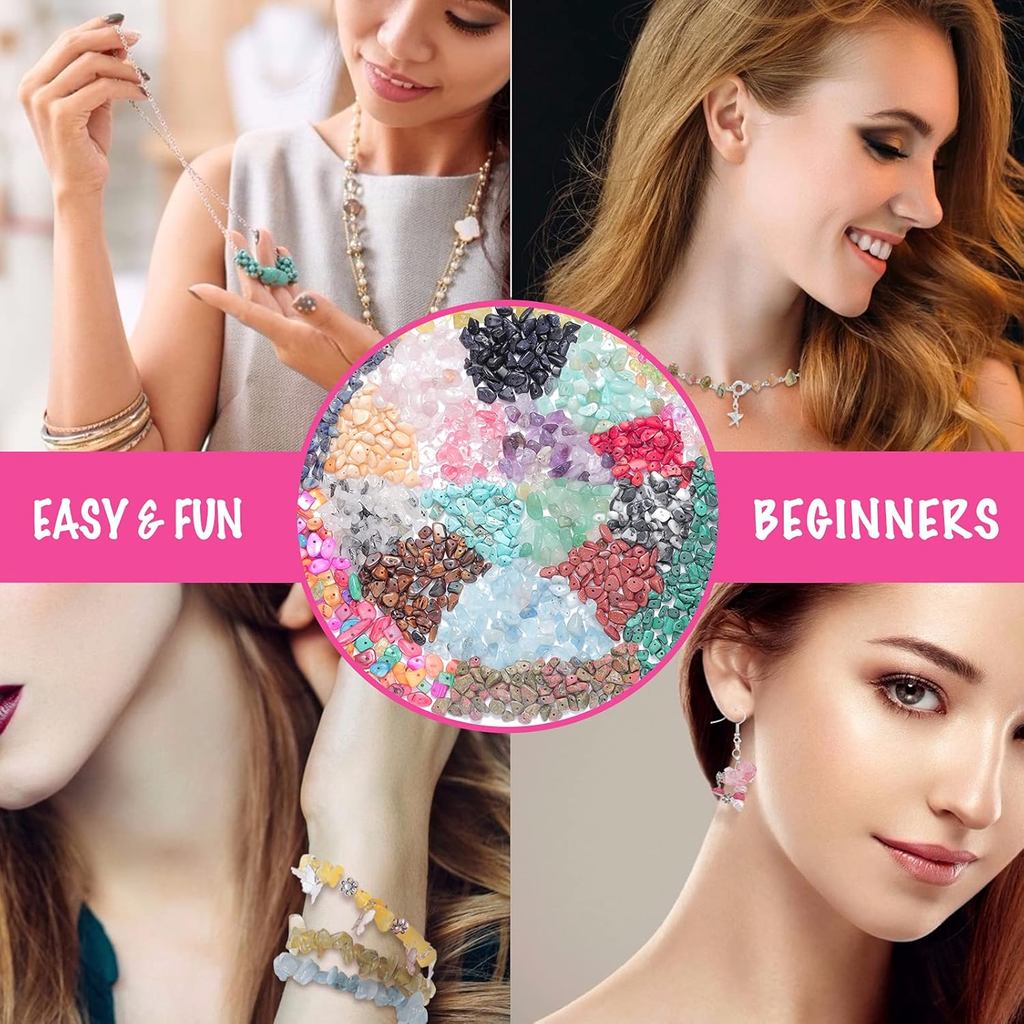 1587 PCS Jewelry Making Kit Handmade charm bracelet making set adult stone bead DIY