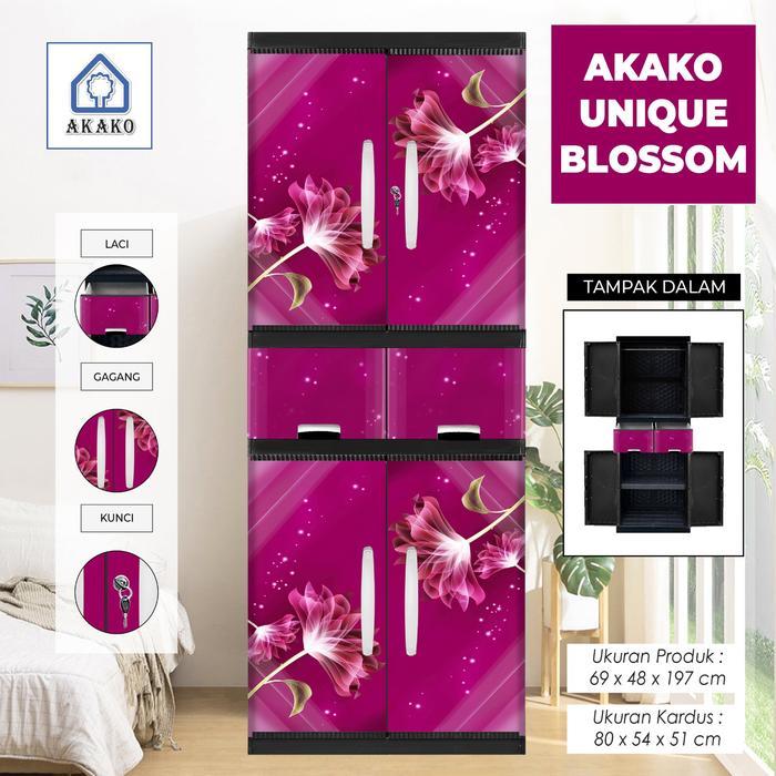 Ready Akako - Lemari Pakaian Plastik 2 Pintu Lemari Jumbo Gantung + Rak Akako Unique Vip Motif