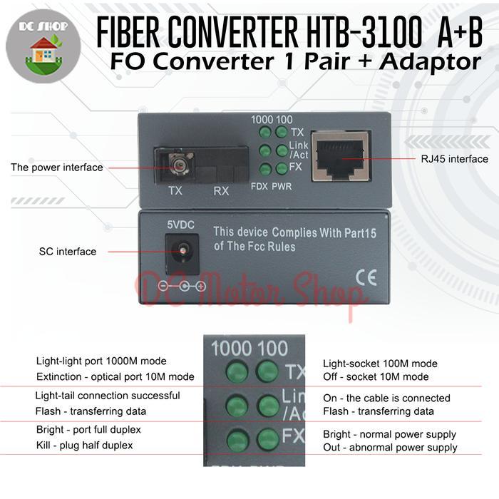 Media Converter Fo - Fo Converter Single-Mode 10/100Mbps