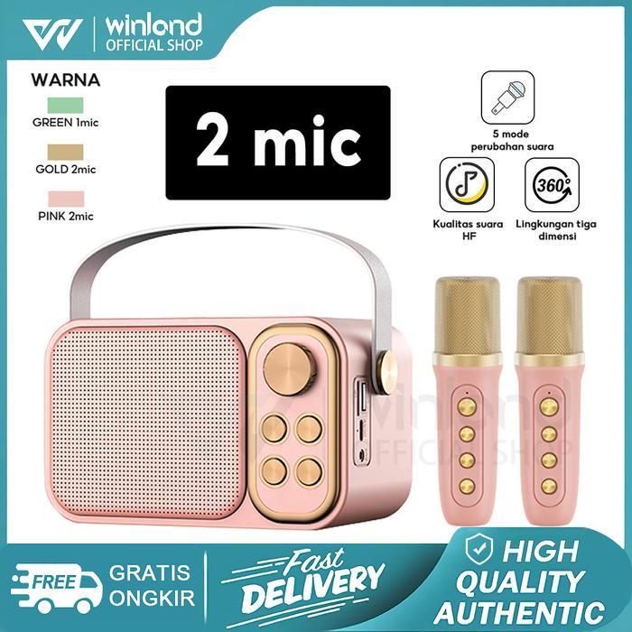 Winland Speaker Bluetooth Karaoke Speaker Set Ktv Wireless Lucu Portabel Luar Ruangan Speaker