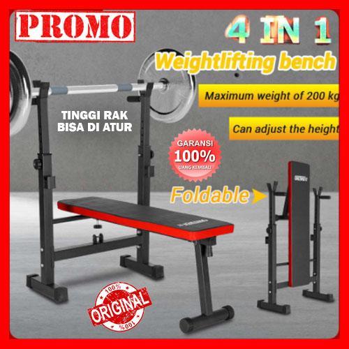 Bangku Bench Press Multifungsi Alat Fitness Home Gym Original Terbaru 