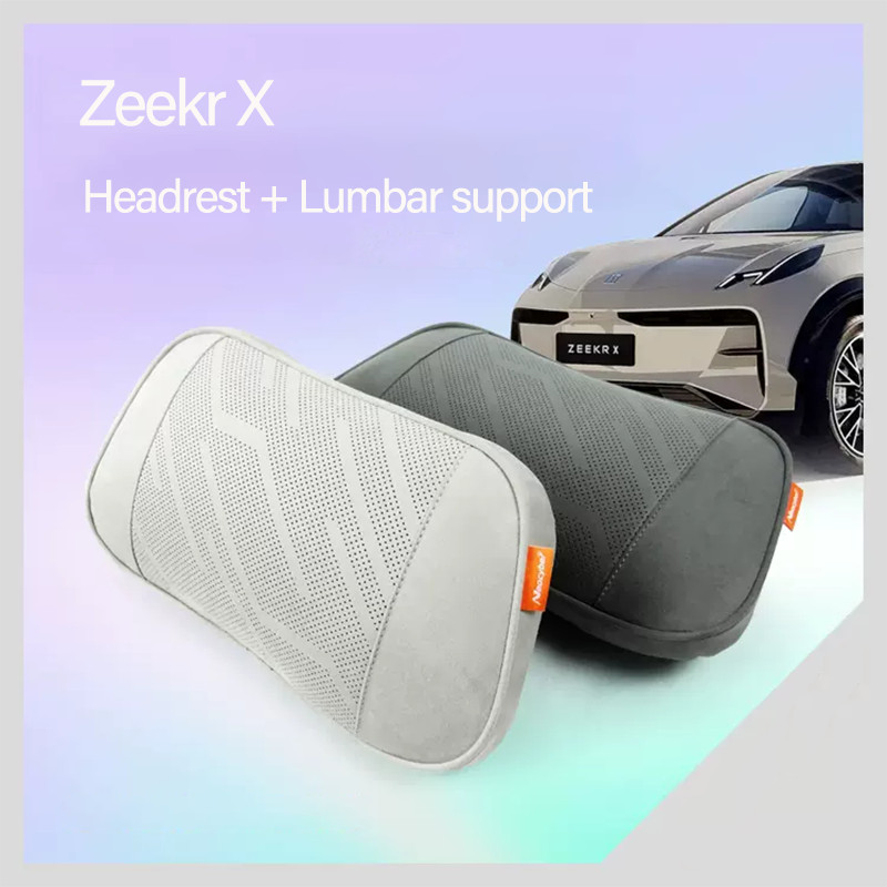 For Zeekr X 2023 2024 Car Styling Suede Seat Headrest Hidden Without Tie Neck Protection Lumbar