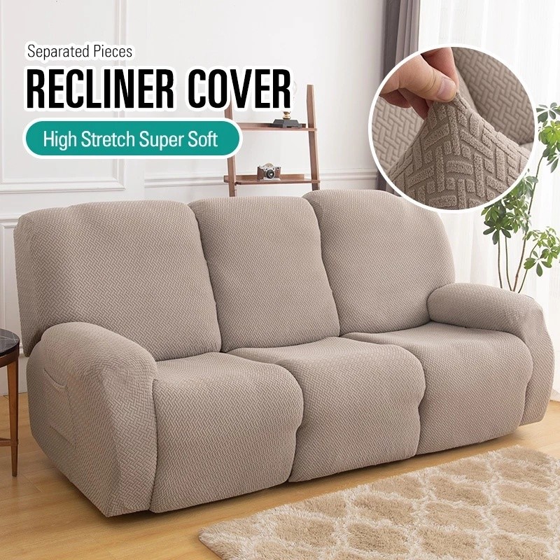 1/2/3 Seater Recliner Sofa Cover Separated Jacquard Recliner Sofa Cover Elastic Recliner Chair Cover