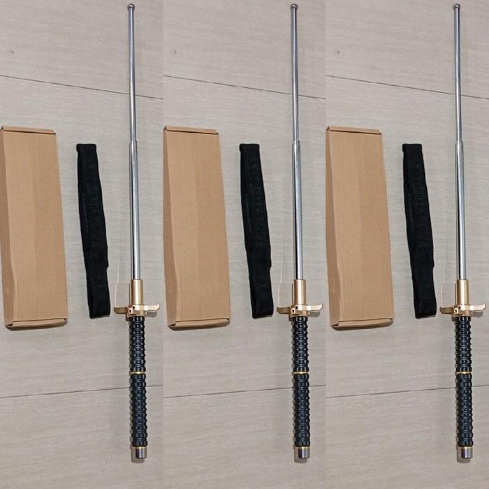 Baton Stik Police Sword Titanium Hitam Tongkat Pentungan Security Tbk