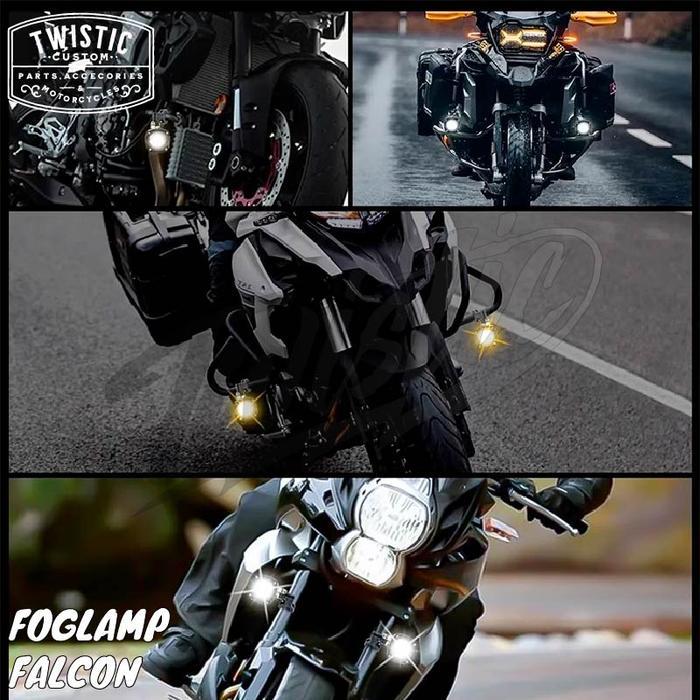 Lampu Tembak Laser Foglamp Strobo Hazzard Led Falcon Motor 2 Warna