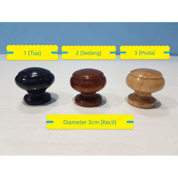 (Kecil) Tarikan Laci Lemari Kitchen KAYU BULAT Handel Handel KNOB KAYU
