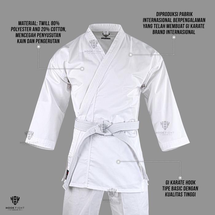 Gi Karate Hook Training Baju Seragam Karate Gi Premium