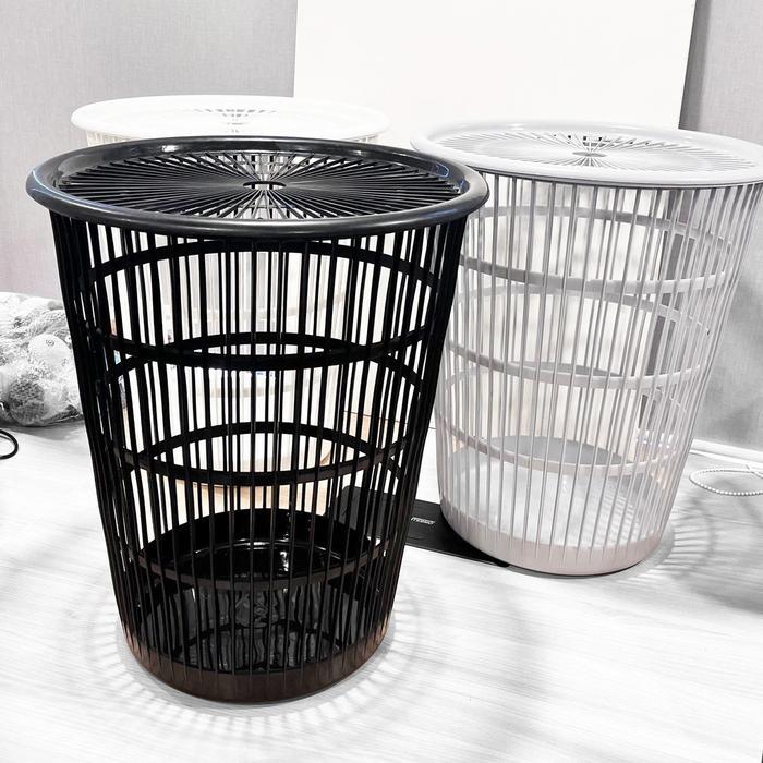 Keranjang Baju Kotor Bulat Dengan Tutup Keranjang Laundry Basket Keranjang Pakaian Serbaguna