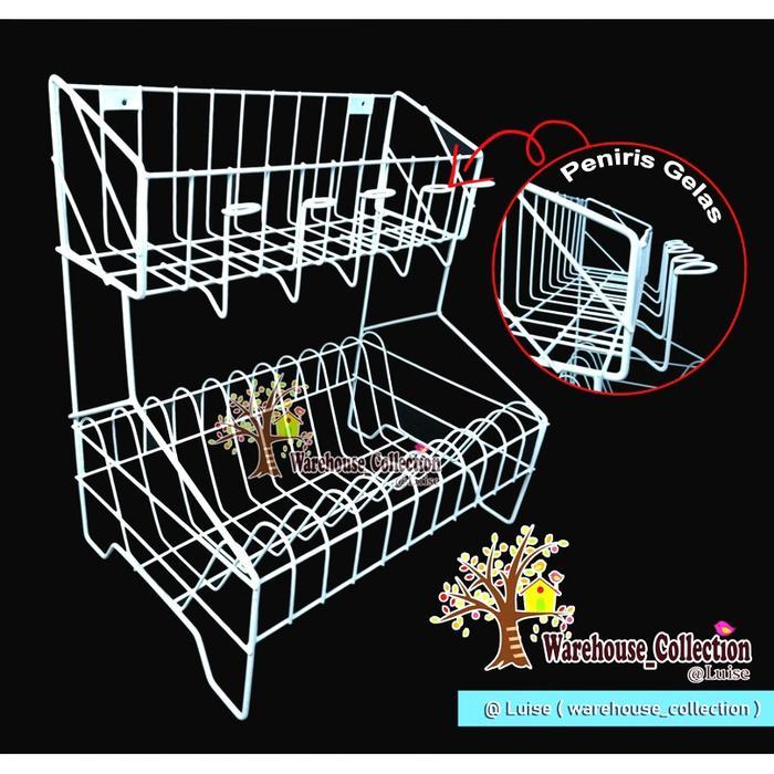 Rak Piring Dan Gelas 2 susun/Rak Besi/ Rak Piring RPL 2 / Rak Piring dan Gelas rak piring rak