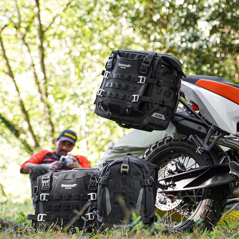Rhinowalk Motorcycle Saddle Pannier Bag Quick-Release Waterproof 20L 30L Moto Accessory Travel