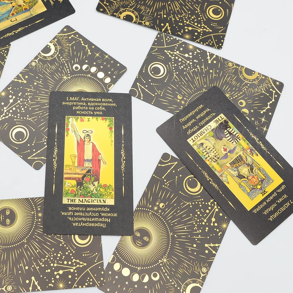 plastic tarot card Russian manual luxury divination card prediction chess card High-quality emotion