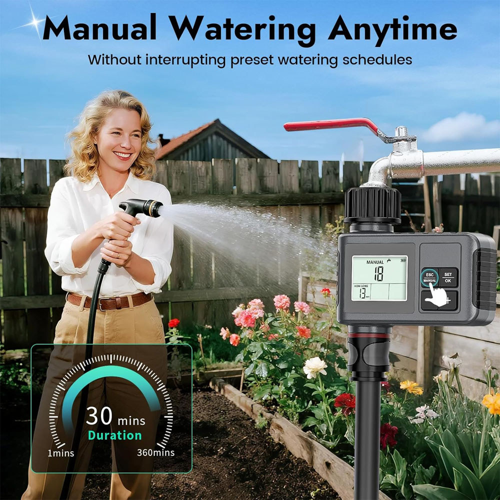 Automatic Water Timer Intelligent Irrigation Watering System LCD Display IPX5 Sprinkler Timer Garden