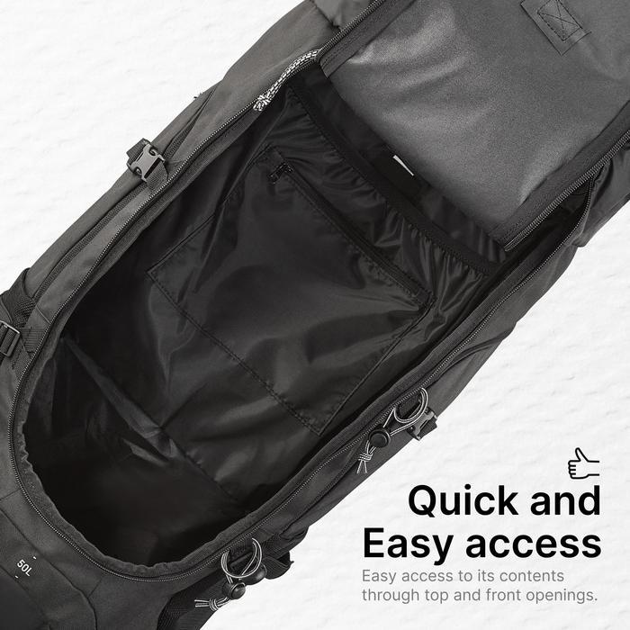 Decathlon FORCLAZ Ransel Travel 50 L - Hitam - 8735043