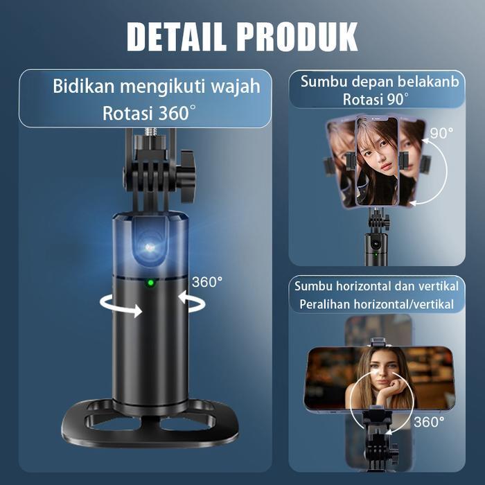 Gimbal Stabilizer Mini Toorea Auto F Tracking 360 Bluetooth Hp Holder Remote