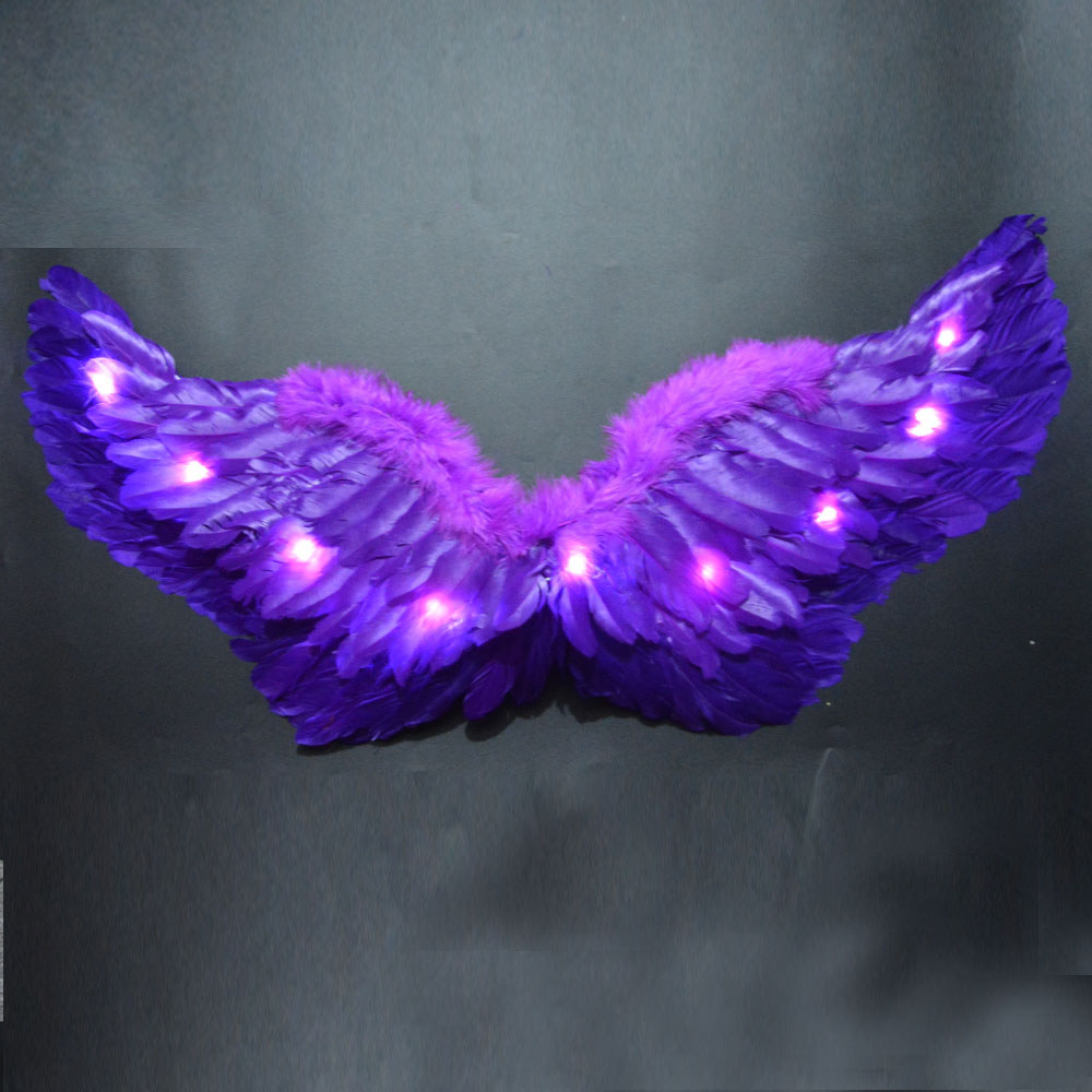 Kids Adult Light Up Angel Feather Wing Fairy Wings Props Gift Wedding Birthday Cosplay Costume Hallo
