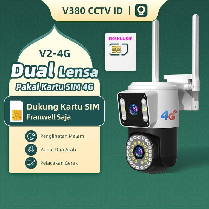 [4G SIM CCTV] V380 CCTV Kamera V2-4G Tahan Air Outdoor CCTV Pakai Simcard 4G Kamera Pengawas HD