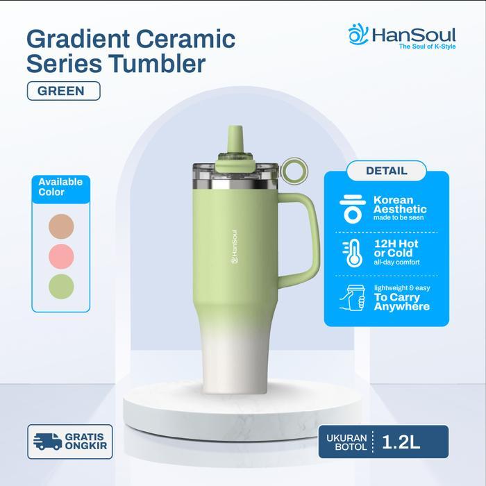Lalaby Shop Hansoul Gradient Ceramic Series Tumbler 1,2 Liter Tumbler Estetik Dengan Warna Gradasi