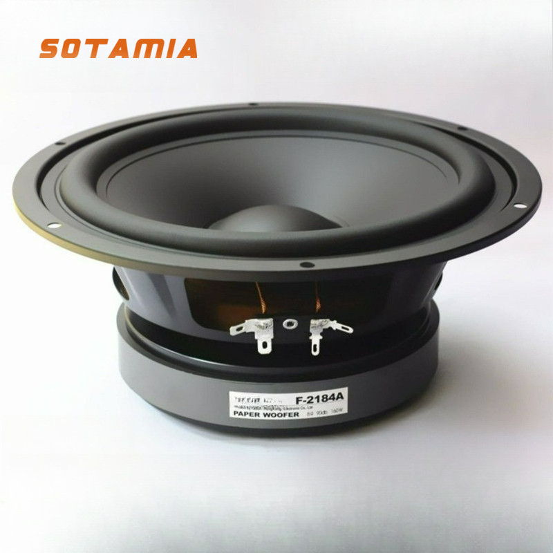 SOTAMIA 1pcs 8 Inch Fever Bass HIFI Speaker 8 Ohm 160W Composite Rubber Edge Woofer Household