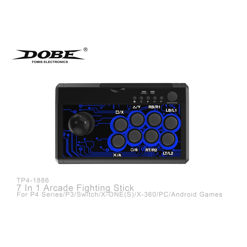 DOBE 7 In1 USB Arcade Fight Stick Street Fighting Joystick Controller for PS3 / PS4 / XBOX ONE /