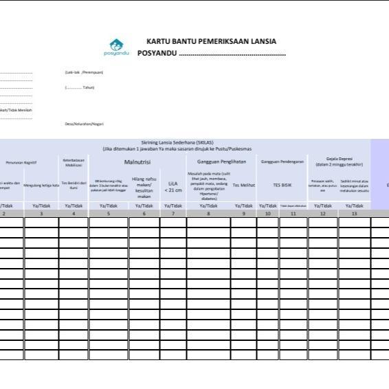 "New" Lembar ILP, ILP Posyandu, Kertas ILP Posyandu, Formulir ILP