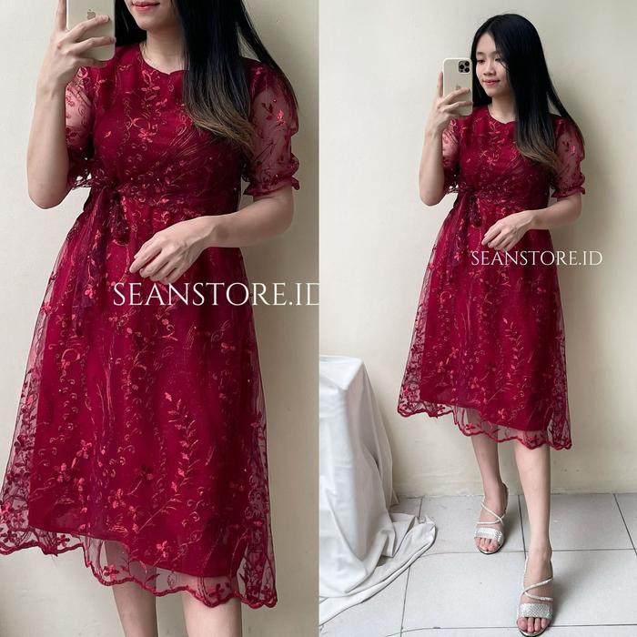 New Dress Livy Brukat Pesta Fashion Wanita Dress Gereja #Gratisongkir