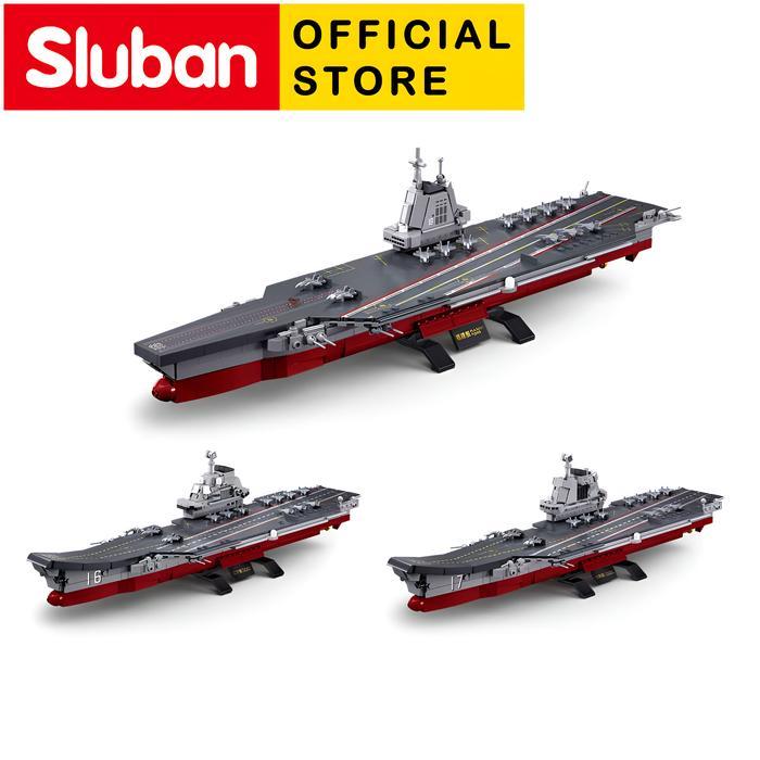 Mainan Brick Sluban Kapal Induk Army Navy Aircraft Carrier 3 Set B1209