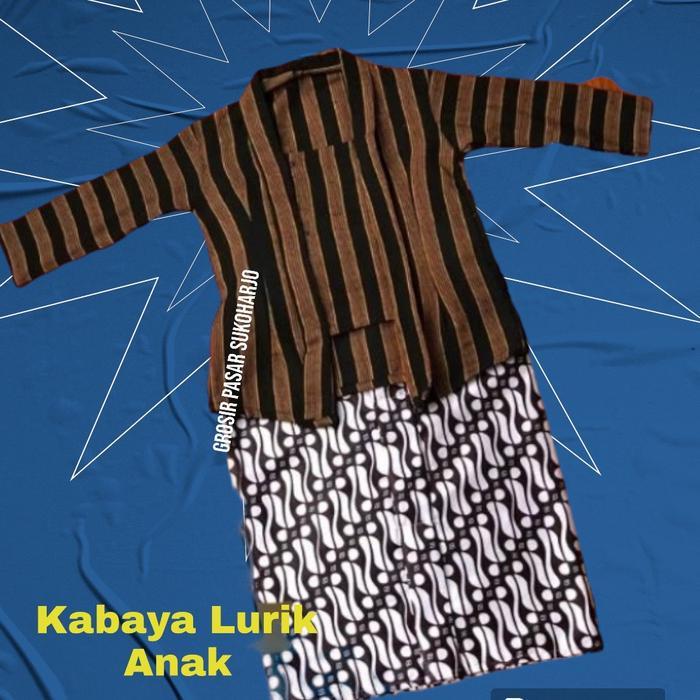 SIAPKIRIM Kebaya Lurik Anak Sd // Kebaya Lurik Kutubaru /Baju Lurik Kutubaru READY STOCK