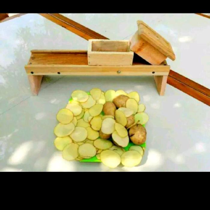 Bonus 5 Pisau. Pengiris Serbaguna, Bawang, Singkong Pisang, Dll Kayu Kitchenware Diskon Sale