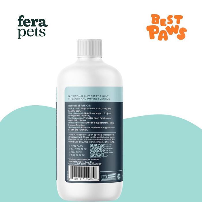 FERA Pet Organics - FISH OIL + Vitamin E for Dog Cat Supplement Kucing Anjing / Fera Fish Oil - 8 oz
