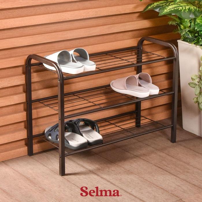 New Selma Informa Barton Rak Sepatu 3 Tingkat - Coklat Tua Tempat Sepatu Lemari Sepatu Rak Sandal