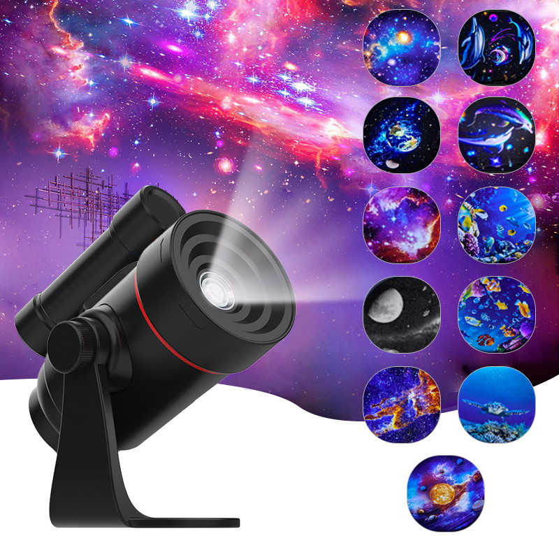 2025 Upgrade Galaxy Projector Night Light with 2000mAh Battery Wall-mounted Design for Room Bedroom