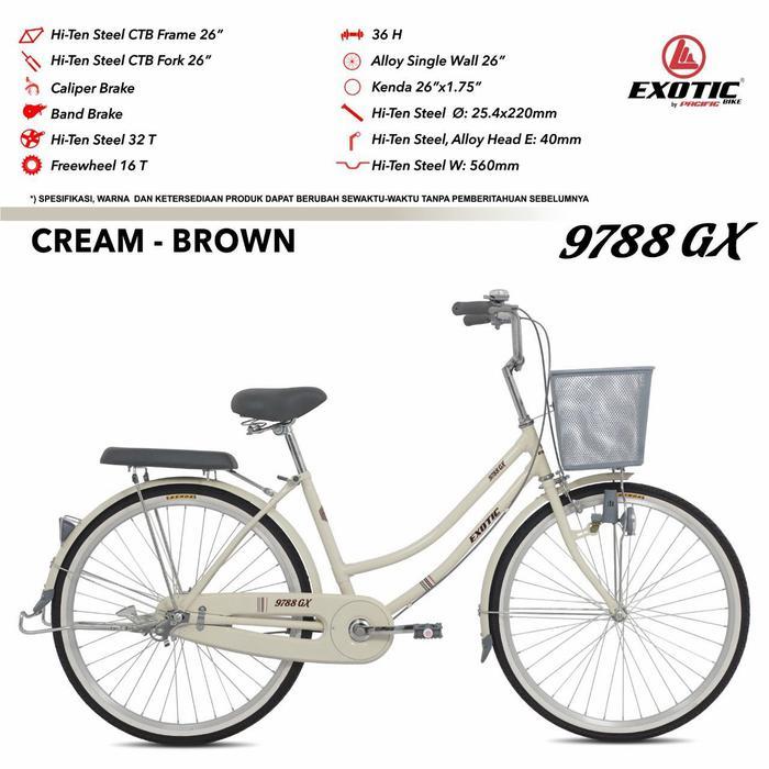 sepeda City Bike CTB 20/24/26" EXOTIC ET-9788 GX Garansi 5 tahun - ukuran 26